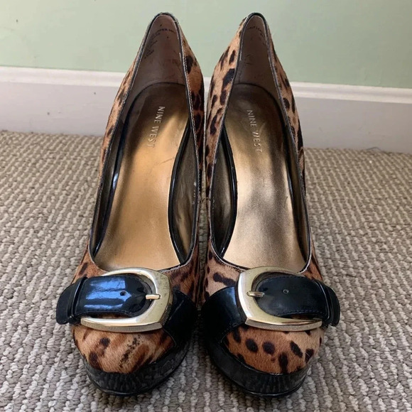 Nine West Cheetah Print Calf Hair Stilettos - Picture 3 of 9